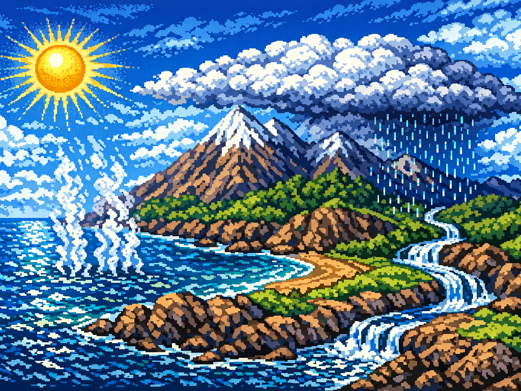 Esquema general del ciclo del agua