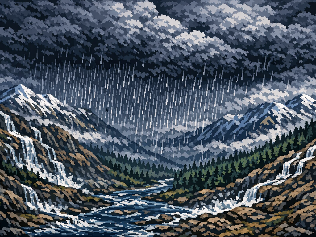 Lluvia, nieve y granizo caen desde las nubes