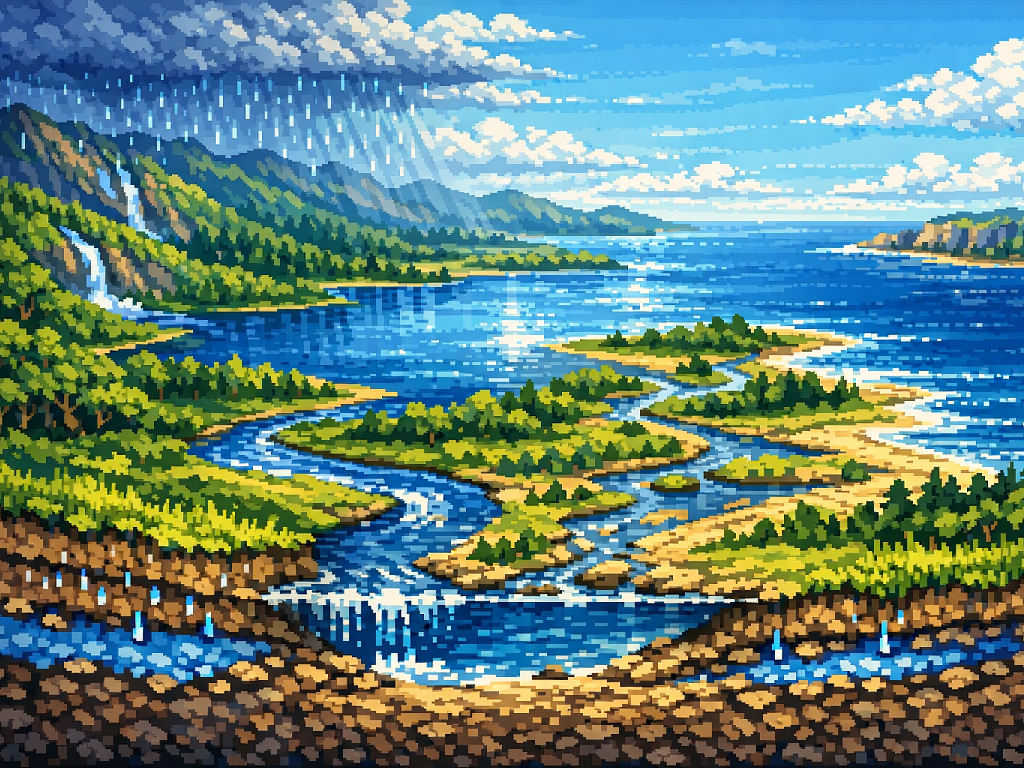 Ríos, lagos y océanos recogen el agua que vuelve